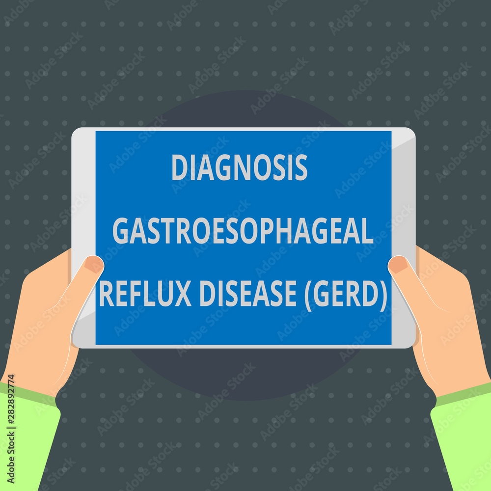 Text sign showing Diagnosis Gastroesophageal Reflux Disease Gerd . Conceptual photo Digestive disorder.