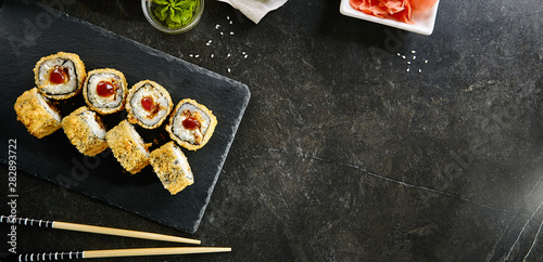 Deep Fried Sushi Rolls with Salmon and Philadelphia Cream Cheese