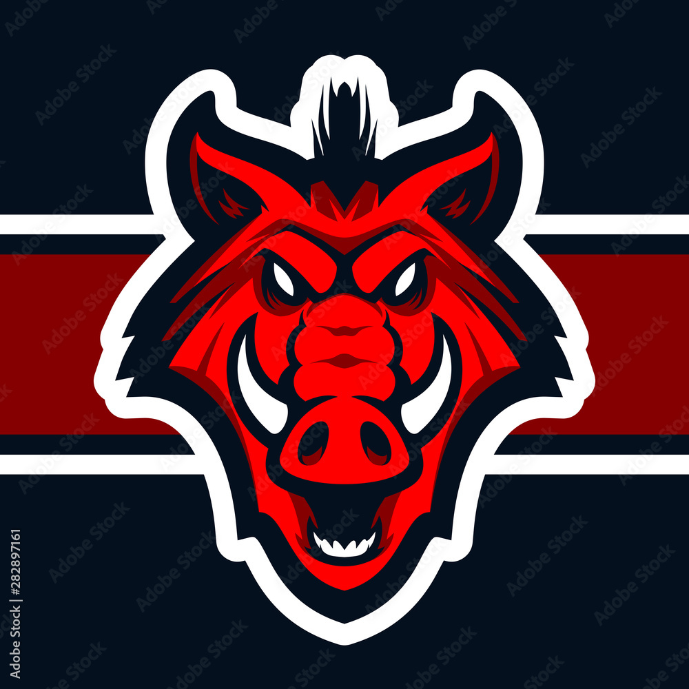 Wild hog head mascot Wild hog head mascot