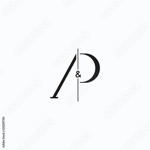 logo letter AP, Minimalist design Concept Initial A + P.