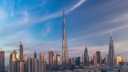 Crédence de cuisine Burj Khalifa Lever de soleil panoramique Dubaï  © HyperlapsePro