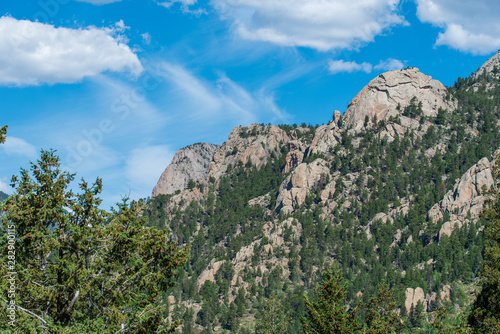 Photography Rocky Mountain National Park low angle landscape of mountains and greenery at Lu