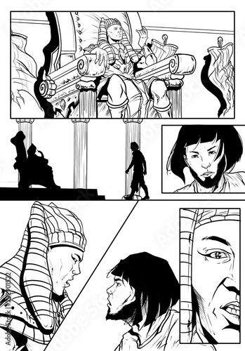 The Pharaoh Speaks to Joseph Drawing
