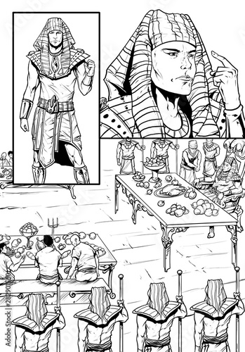 The Pharaoh and His Banquet Drawing