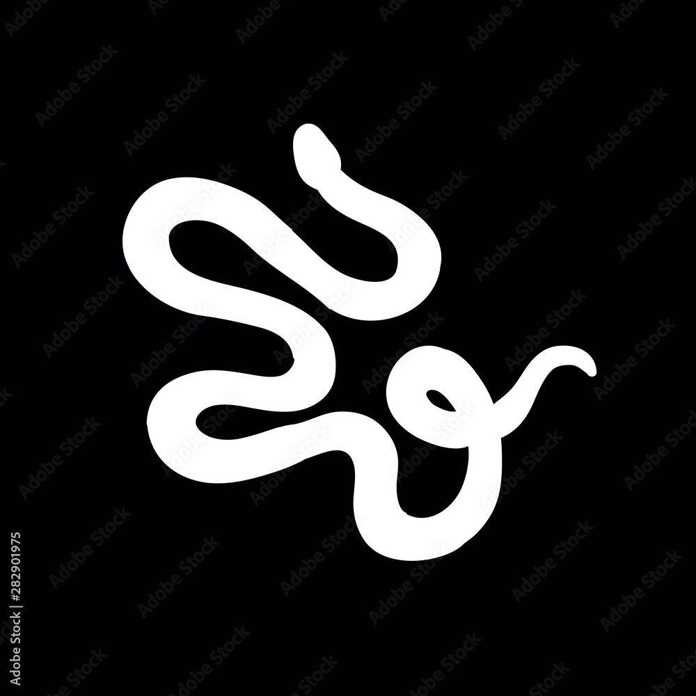 Fototapeta premium snake doodle icon, color illustration