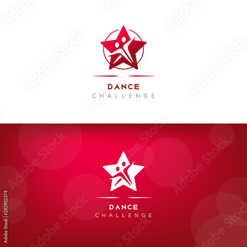 Hot dance logo design. Vector image.