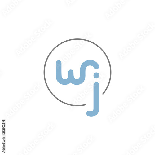 Letters 'wj' logo combination. Water logo design. Vector image.