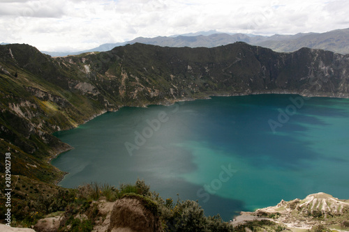 Quilotoa Crater Lake near Quito, Ecuador