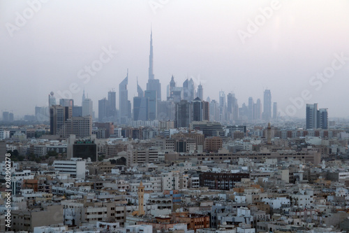 View across low-level urban development in Dubai, UAE