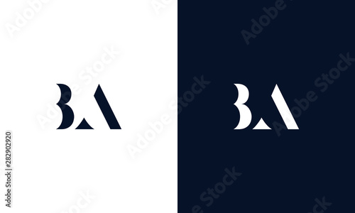 Abstract letter BA logo. This logo icon incorporate with abstract shape in the creative way. photo