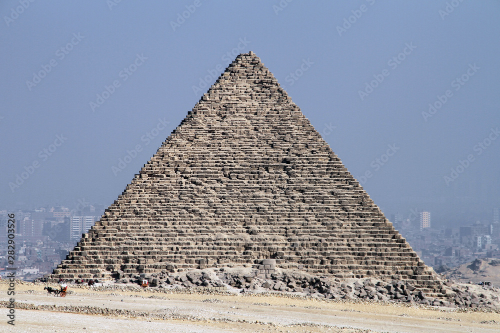 The pyramid of Menkaure, with the smog of Cairo in the background, Egypt on Friday 12 November 2010 The pyramid of Menkaure, with the smog of Cairo in the background, Egypt on Friday 12 November 2010