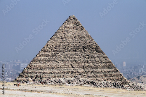 The pyramid of Menkaure  with the smog of Cairo in the background  Egypt on Friday 12 November 2010