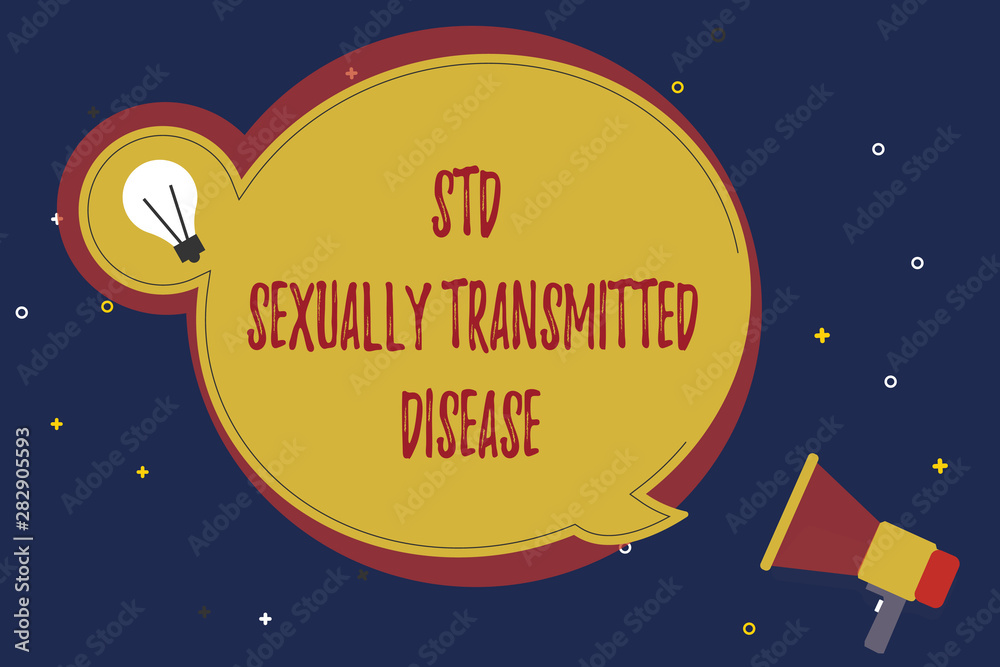 Word writing text Std Sexually Transmitted Disease. Business concept for Infection spread by sexual intercourse.