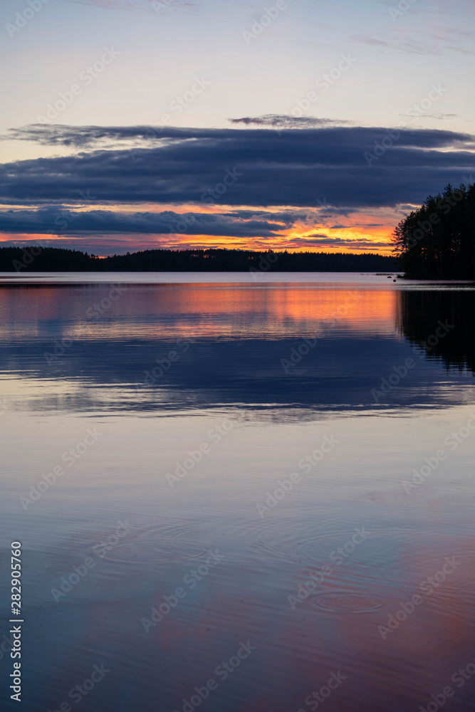 Sunset at Lake Saimaa Finland