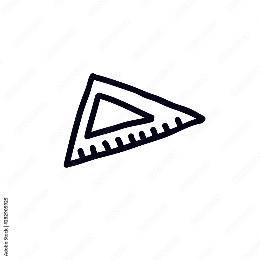 ruler doodle icon, vector illustration