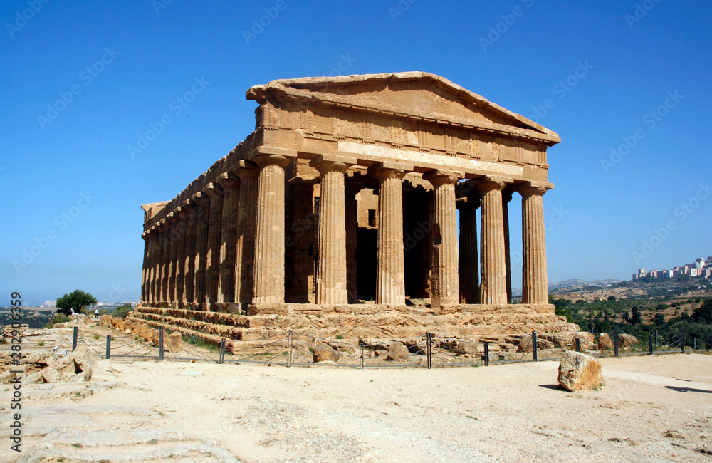 Roman ruins at Agrigento on the island of Sicily, Italy