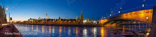 night view of moscow russia