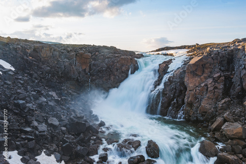 Waterfall on the Hikikal River  Putorana Plateau  Siberia