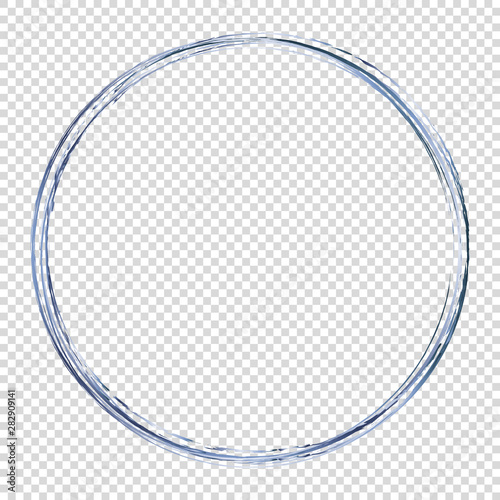 blue round frame isolated on transparent background