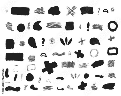 Set of collage design elements. Vector collection.