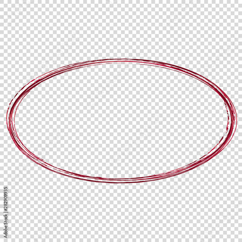 red oval frame isolated on transparent background
