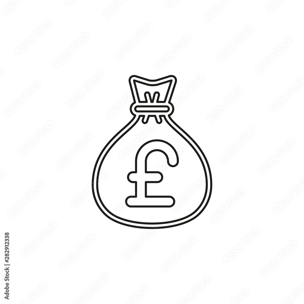 English pound money bag illustration English pound money bag illustration