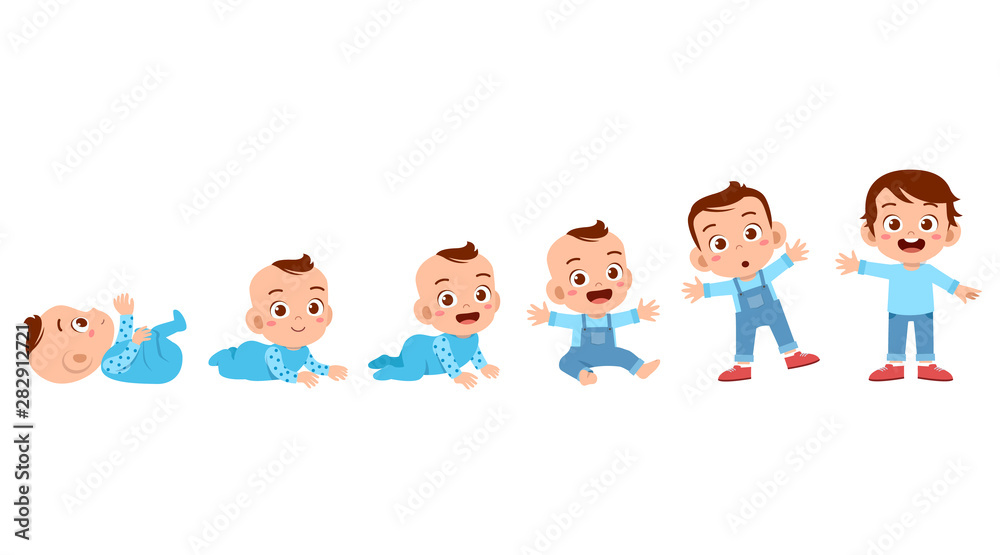 baby boy to toddler life cycle vector baby boy to toddler life cycle vector