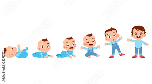 baby boy to toddler life cycle vector