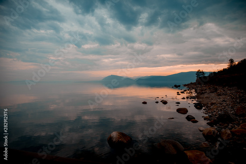 Lake Baikal in summer morning 