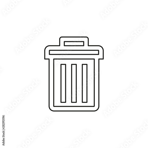 trashcan icon, vector trash bin - basket
