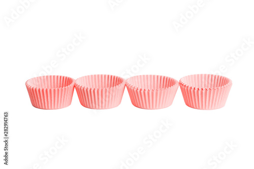 Cupcake cases isolated on white background