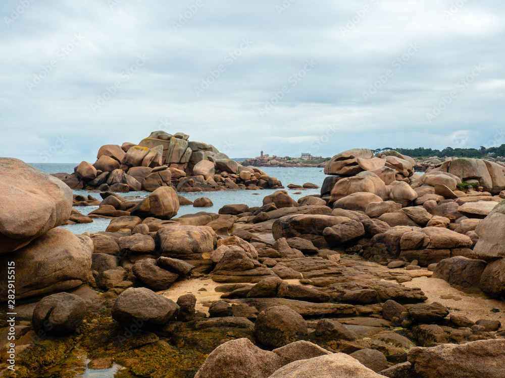 Weathered boulders near the  Île Renote, Trégastel, Brittany