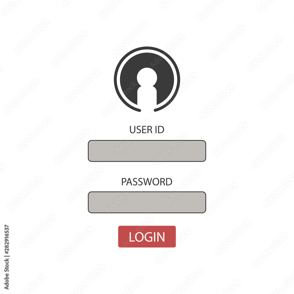 Member login form interface. For web page, site, mobile applications, art illustration, design theme, modern menu, contact empty box, banner.