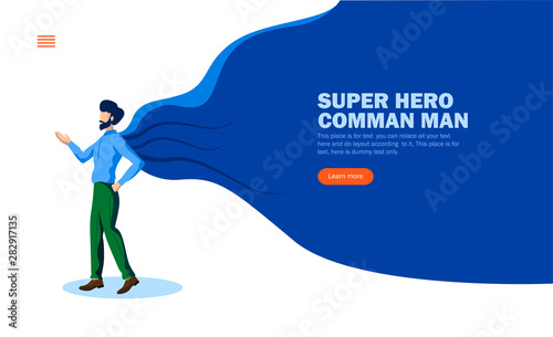 common man with super hero cape