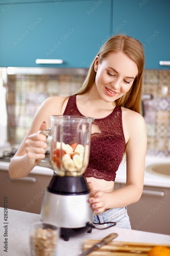 Beautiful blonde in the kitchen Beautiful blonde in the kitchen