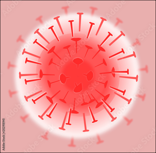 Virus unter dem Mikroskop. Abstrakt