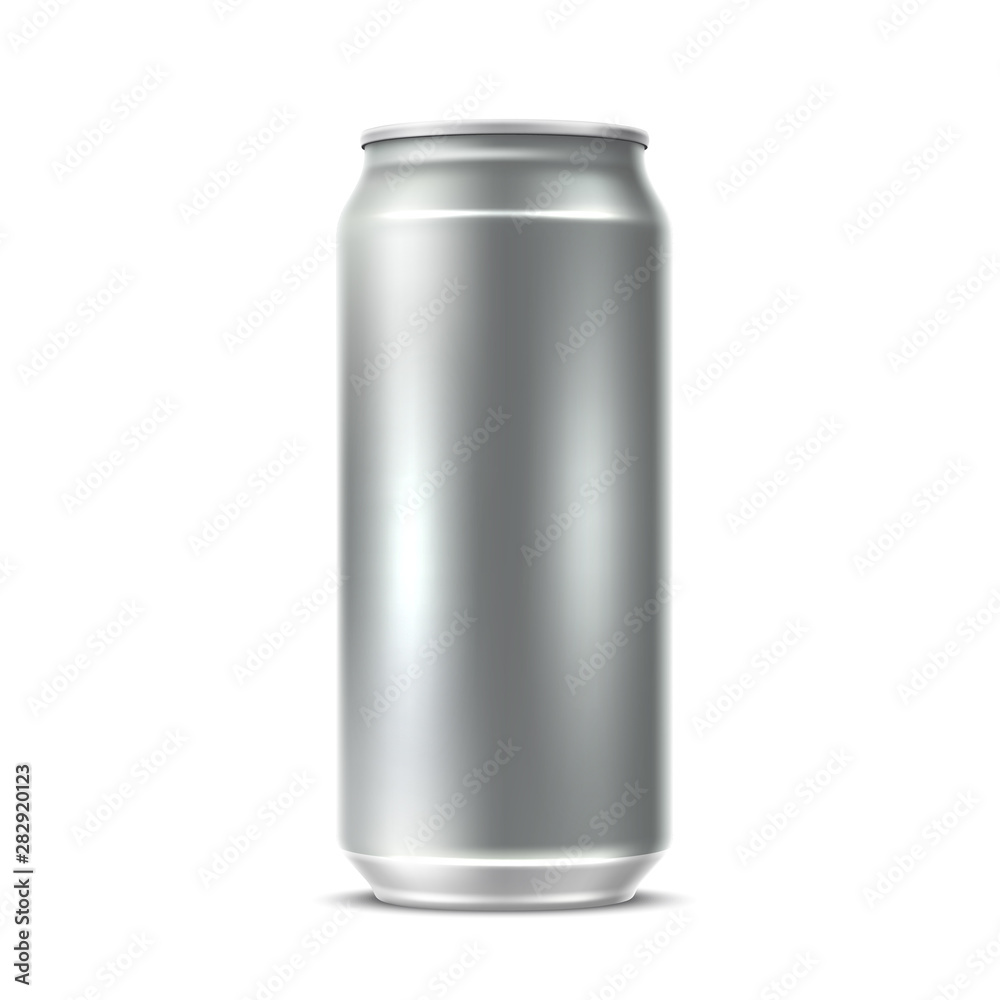 Realistic blank silver can. Empty drink container for juice, soft drink package design. Vector aluminium tin bottle for refreshing drink, beer of cola. Realistic blank silver can. Empty drink container for juice, soft drink package design. Vector aluminium tin bottle for refreshing drink, beer of cola.