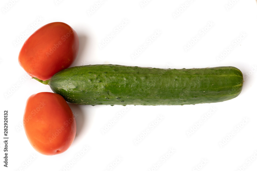 Vegetables, tomatoes and cucumber isolated on white background. The concept of agriculture, healthy lifestyle, healthy eating and diet. Vegetables, tomatoes and cucumber isolated on white background. The concept of agriculture, healthy lifestyle, healthy eating and diet.