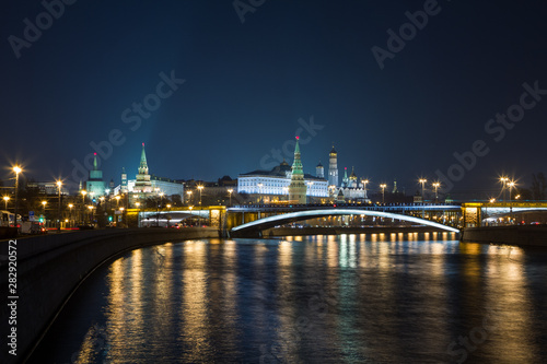 moscow kremlin at night © andryushin