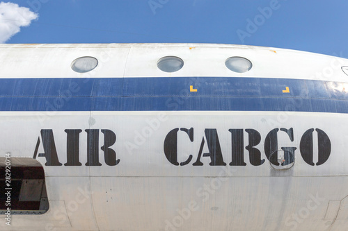 Ilyushin Il-18 cargo airplane in the Aeropark, Budapest. photo