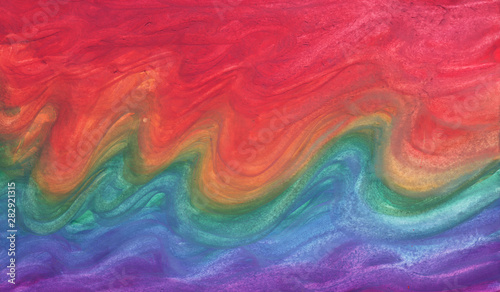 Multicolored rainbow background in gouache 
