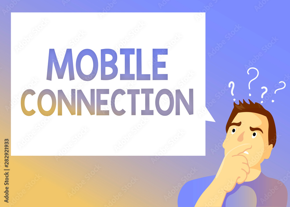 Text sign showing Mobile Connection. Conceptual photo Secure universal login solution using mobile phone. Text sign showing Mobile Connection. Conceptual photo Secure universal login solution using mobile phone.