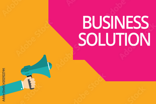 Conceptual hand writing showing Business Solution. Business photo text Services that include strategic planning and evaluation.