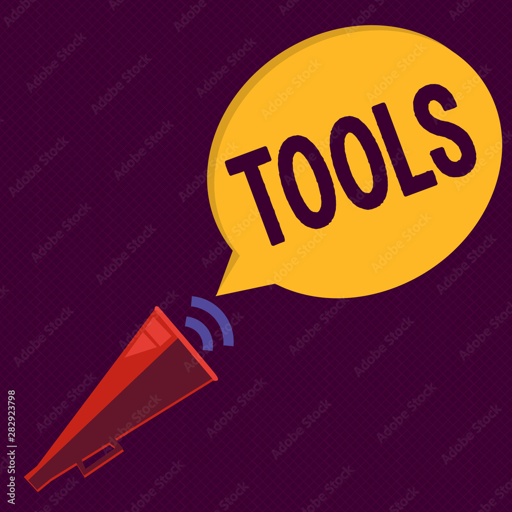 Writing note showing Tools. Business photo showcasing device implement like held and used carry out particular function. Writing note showing Tools. Business photo showcasing device implement like held and used carry out particular function.