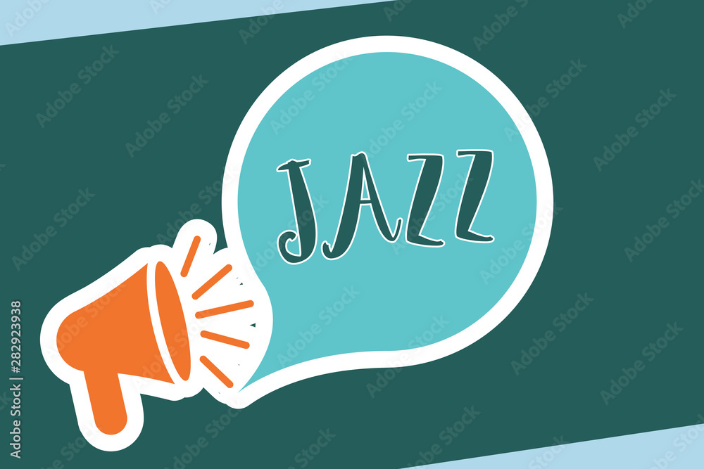 Word writing text Jazz. Business concept for Forceful rhythm Using brass and woodwind instruments to play the music. Word writing text Jazz. Business concept for Forceful rhythm Using brass and woodwind instruments to play the music.