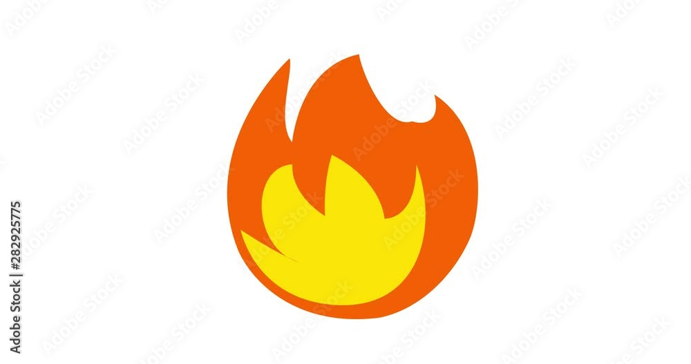Fire Emoji reaction, icon animation on white background