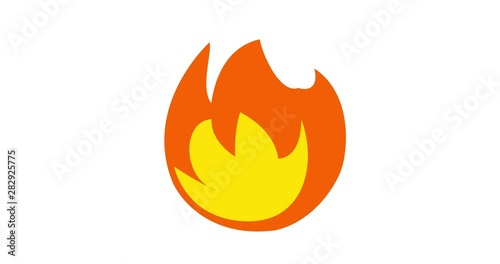 Fire Emoji reaction, icon animation on white background