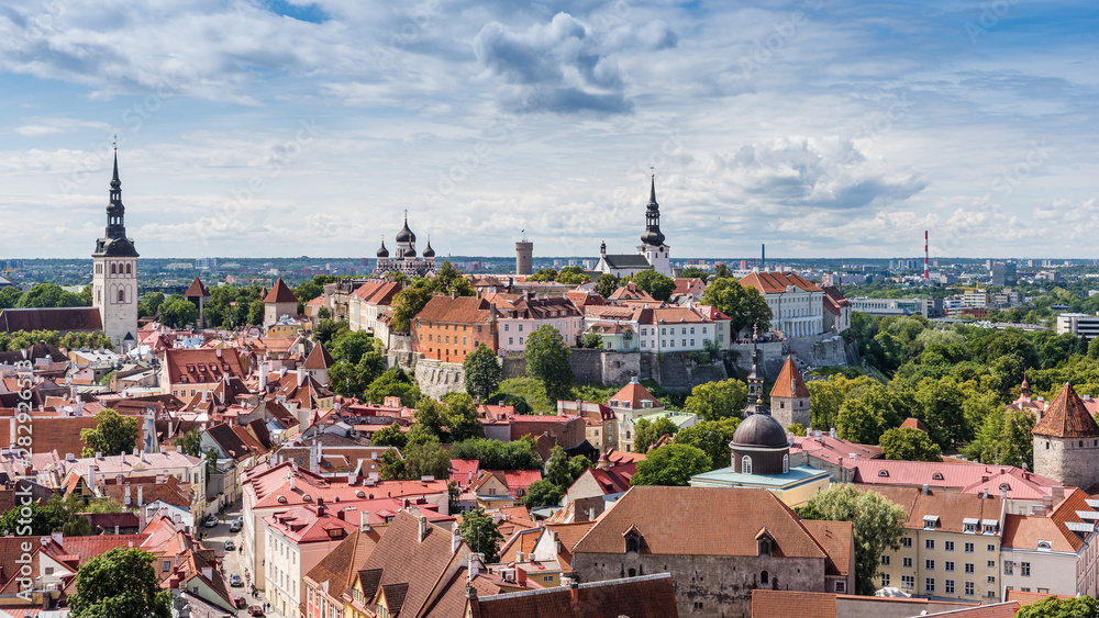 Panorama of the Old Town of Tallinn; Estonia