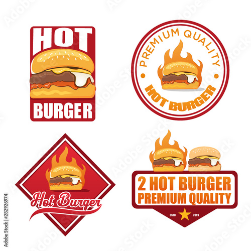Vector Retro Vintage Burger Emblem  Modern vector design elements  Templates  business signs  burger logos  identities  labels  icons  and objects.