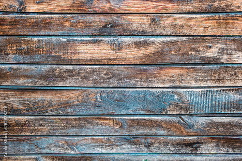 Blue, colorful wooden background texture. Horizontal planks, bars